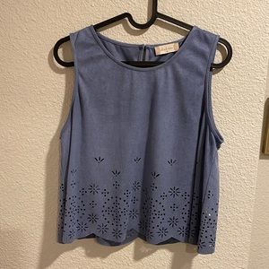 Soft blue Altar’d State tank with cut outs